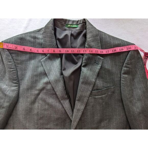 RALPH LAUREN blazer Men's Sz 48 100% WOOL SPORT COAT Gray Pinstriped suit jacket - Picture 11 of 11